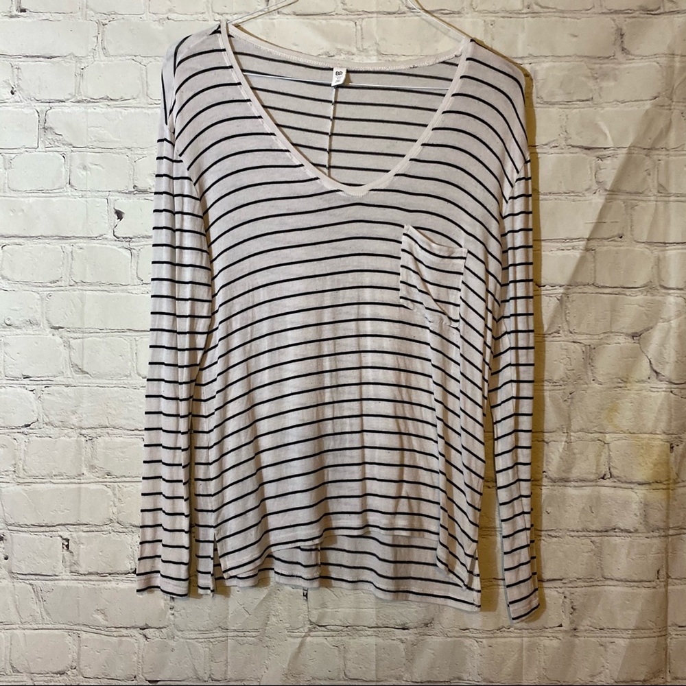 BP Blue and White Stripe Long Sleeve shirt